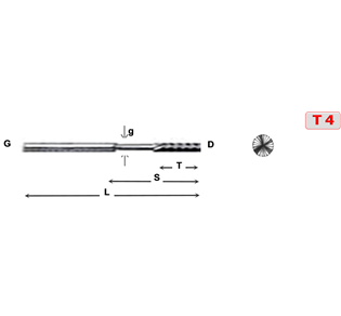 ROTARY CARBIDE BURR T4 REDUCED