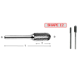 ROTARY CARBIDE BUR SHAPE 12