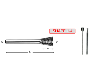 ROTARY CARBIDE BURR SHAPE 14