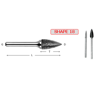 ROTARY CARBIDE BURR SHAPE 18