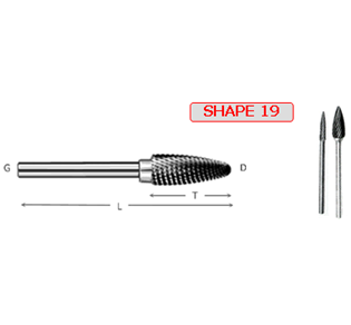 ROTARY CARBIDE BURR SHAPE 19