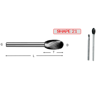 ROTARY CARBIDE BURR SHAPE 21