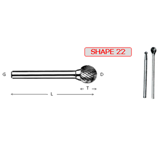 ROTARY CARBIDE BURR SHAPE 22