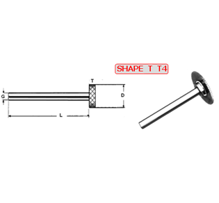 ROTARY CARBIDE BURR SHAPE T