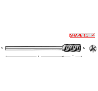 ROTARY CARBIDE BURR  SHAPE 11