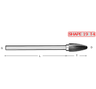 ROTARY CARBIDE BURR SHAPE 19