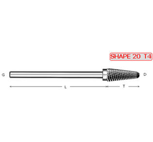 ROTARY CARBIDE BURR SHAPE 20