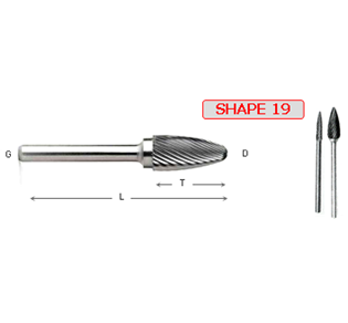 ROTARY CARBIDE BURR SHAPE 19