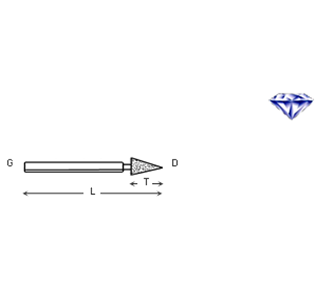 GRINDING DIAMOND PINS CONE 60°