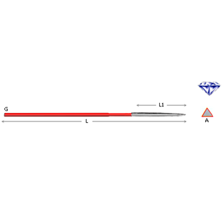 LIMA DIAMANTATA MINI TRIANGOLARE ROSSA