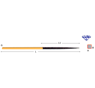 DIAMOND NEEDLE FILE SQUARE YEL