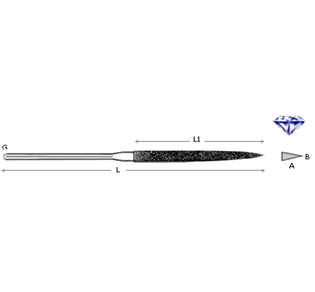 DIAMOND NEEDLE FILE KNIFE CHRO