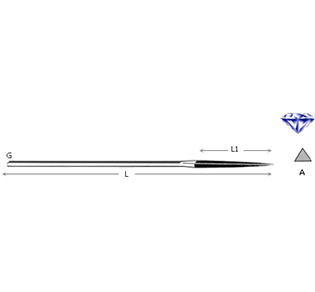 LIMA DIAMANTATA MINI TRIANGOLARE CROMO