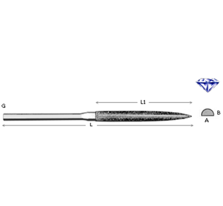 DIAMOND MEDIUM FILE HALF ROUND