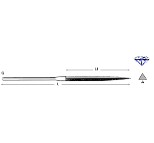 LIMA DIAMANTATA SLIM TRIANGOLARE CROMO