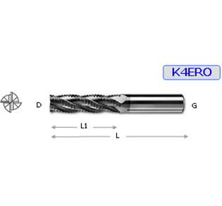 CARBIDE 4FLUTE END MILL ROUGHI