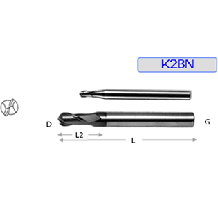 CARBIDE 2FLUTE BALLNOSE 60RC