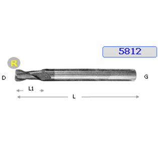 CARBIDE 2FLUTE LONG CORNER RAD