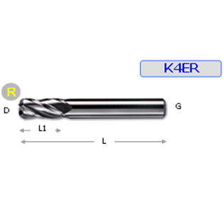 CARBIDE 4FLUTE CORNER RADIUS E