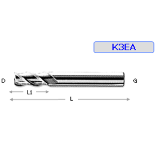 CARBIDE 3FLUTE END MILL FOR AL