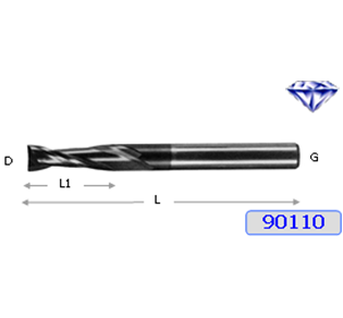 CARBIDE 2FLUTE END MILL FOR GR