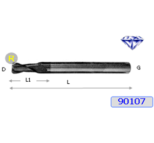 CARBIDE 2FLUTE CORNER RADIUS E